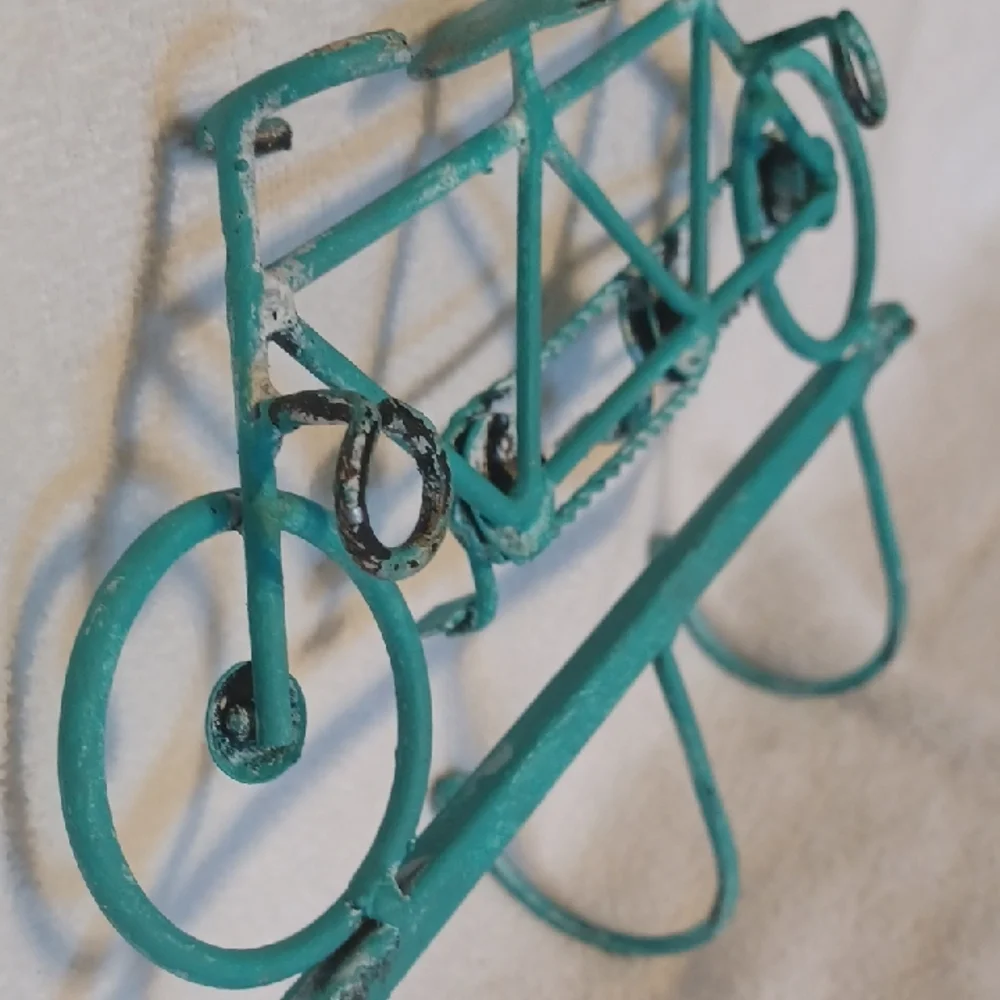 Vintage Turquoise Bicycle Wall Hooks
